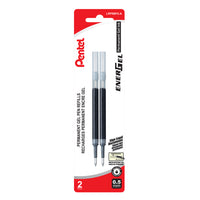 Pentel EnerGel Permanent Pen Refill - 0.5mm - Black - 2 Pack-0.5mm metal tip