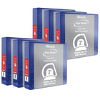 BAZIC Products 2" Slant D Ring View Binder with 2 Pockets - Blue - 6 Pack-Hard Vinyl Cover