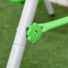 Outsunny Metal Swing Set with Safety Harness for Backyard, Outdoor, Playground - Green-Colour: Green 
