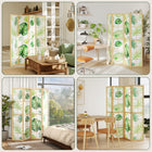 HOMCOM 4 Panel Freestanding Room Divider for Bedroom - Natural and Green-No assembly required 