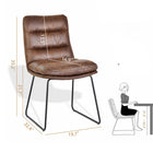 Homy Casa Upholstered Meeting Room Chairs - Distressed Brown Suede Faux Leather - 2 Pack-Vintage faux leather: Adds a stylish, rustic touch to your space.