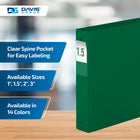 Davis Group Premium Economy Binder - Round Ring - 1.5" - Green - 6 Pack-Round Ring, Non-Locking