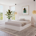Nexera Storage Headboard - Queen Size - White-Designed and made in Canada with CARB II/FSC Certified particle board and MDF materials.  Ships in 24-48H from order date. Assembly required