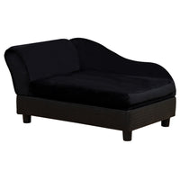 PawHut Sponge Cushioned Pet Sofa Couch with Storage - Black-Modern design pet sofa covered with plush fabric is ideal for small dogs and cats 