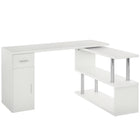 HOMCOM 55" L-Shaped Computer Desk - White-Space-saving L/l-shape computer office desk, ideal for office, dorm, bedroom, study room