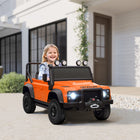 Qaba 12V Land Rover Licensed Kids Ride on Jeep Truck - Orange-The toy car runs up to 1 hour with a 12V 7Ah battery 