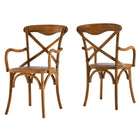 Modway Gear Dining Armchair - Walnut - 2 Pack-Tapered legs