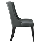 Modway Baronet Button Tufted Vegan Leather Dining Chair - Grey-Non-Marking Foot Pins