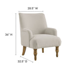 Modway Ellington Fabric Upholstered Accent Armchair - Salt-Slub Weave Fabric Upholstery