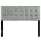 Modway Emily Upholstered Fabric Queen Headboard - Grey-Fiberboard and plywood frame
