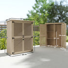 Outsunny Wooden Garden Shed - 50" x 26" x 66" -Ground stakes connect it to the ground
