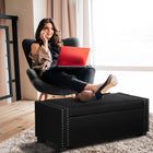 HOMCOM Modern Upholstered Flip Top Storage Ottoman Bench - Dark Grey-Required assembly