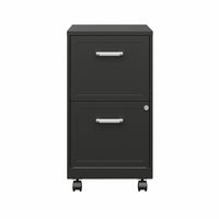 Hirsh 2-Drawer Mobile Vertical File Cabinet - Black-Drawers accommodate letter-size hanging file folders