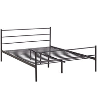 Modway Alina Platform Queen Bed Frame - Brown-Rustic Cottage Metal Platform Bed
