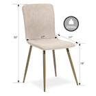 FurnitureR Dining Side Chair - Beige - 4 Pack-Comfortable and delicate fabric texture