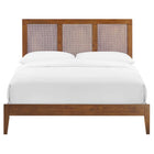 Modway Sirocco Rattan and Wood Full Platform Bed - Walnut-8