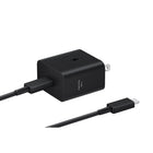 Samsung Wall Charger 45W with USB-C Cable - Black-Super Fast Charging : Galaxy S10 5G, Galaxy Note10, Galaxy Z Fold2, Galaxy Z Flip3 & Later / Galaxy A90 5G, A80, A70, A52, A33, A23, A05, A15 & Later / Galaxy M31s, M51, M62, M23, M53, M14 & Later / Galaxy Tab S7 & Later; Super Fast Charging 2.0 : Galaxy Note 10+, Galaxy S20 Ultra, Galaxy S22+, Galaxy S22 Ultra, Galaxy S23+, Galaxy S23 Ultra, Galaxy S24+, Galaxy S24 Ultra / Galaxy Tab S7 & Later