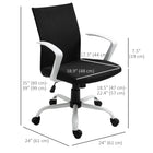 Vinsetto Mid Back Linen Swivel Computer Chair - Black-Tilting function for taking a break