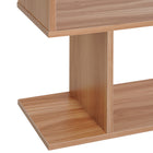 HOMCOM 6-Tier Geometric Wooden Bookcase - Natural Wood-Material: E1 grade particle board 