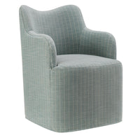 Modway Cordelle Linen Blend Swivel Dining Chair - Spa Blue Stripe-Swivel Dining Chair