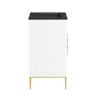 Modway Awaken 24" Bathroom Vanity - White/Black-Ceramic Basin