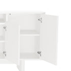 Manhattan Comfort Ella 70.9" Modern Sideboard - White-Raised Semicircle Door Front Design