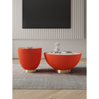 Manhattan Comfort Anderson Modern 28.15" Coffee Table and 18.43" End Table - Orange - Set of 2-Beautiful Ceramic Marble Table Top