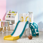 Qaba 5 in 1 Toddler Slide - Indoor Use - Yellow-Slide features acceleration, deceleration and buffer zones for safe sliding 