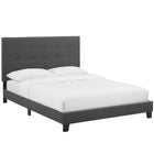 Modway Melanie Tufted Button Upholstered Fabric Full Platform Bed - Grey-Padded Tufted Button Full Headboard