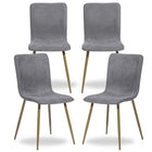 FurnitureR Dining Side Chair - Grey - 4 Pack-Metal tube finish for durability and longevity, sturdy construction for years of enjoyment