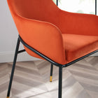 Modway Jovi Performance Velvet Dining Armchair - Black/Orange-Non-Marking Foot Pins