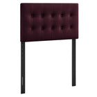 Modway Emily Stain-Resistant Performance Velvet Twin Size Headboard - Mulberry-Stain-Resistant Performance Velvet
