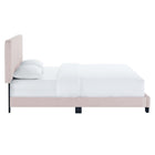 Modway Celine Channel Tufted Performance Velvet Queen Platform Bed - Pink-Performance Velvet Upholstery