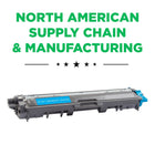 CIG Brother TN221C Remanufactured Toner Cartridge - Standard Yield - Cyan-2-year warranty with 100% performance guarantee