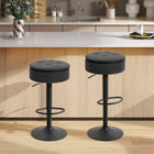HOMCOM Swivel Bar Stools with Storage and Footrest - Black - 2 Pack-Includes hidden storage under the seat, keeping your space tidy and organized
