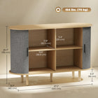 HOMCOM 47.2" L Fluted Sideboard Buffet Cabinet - Grey-Four inner compartments keep clutter hidden and organized
