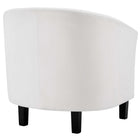 Modway Prospect Channel Tufted Performance Velvet Armchair - White-Black Rubberwood Legs