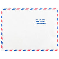 JAM Paper Tyvek Envelopes, 10 x 13 Open End, White Airmail, 50 Pack-Tyvek Airmail Design Envelopes
