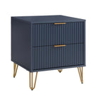 Manhattan Comfort DUMBO 20.07" Modern 2-Drawer Nightstand 2-Piece Set - Midnight Blue-17.73" L x 20.07" W x 21.65" H