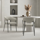 Manhattan Comfort Belle 22.4" Modern Textured Leatherette Upholstered Dining Chair - Oatmeal - Set of 2-Upholstered in Luxurious Textured Leatherette with Fine Stitching