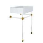 Modway Redeem 24" Acrylic Wall-Mount Bathroom Vanity - Clear/White-Ceramic Sink Basin