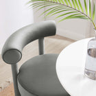 Modway Toulouse Performance Velvet Dining Chair - Grey-Dense Foam Padding
