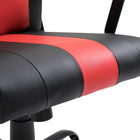 HOMCOM High Back Racecar Style Gaming Office Chair with Swivel and Lumbar Support - Red-Ultimate comfort with thick padded lumbar support, headrest and armrests