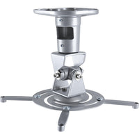Amer Mounts AMRP100S Universal Ceiling Projector Mount - Silver-Universal Fit: Securely holds projectors up to 30 lbs, ensuring broad compatibility.