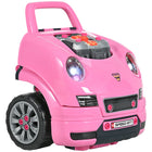 Qaba Kids Mechanic Truck Engine Playset Toy - Pink-61 pieces of accessories like 28 x screw, 4 x spin screw, 1 x RC car key with simulated lock, unlock and horn sound, DIY sticker set, etc. 