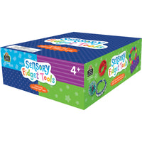 Teacher Created Resources Sensory Fidget Tools - 12 Pieces-Includes an assortment of sensory fidget tools: 1 Bracelet with Rolling Beads, 1 Puffy Bead Bracelet, 1 Funky Fringe Bracelet, 1 Water Bead Squeeze Ball, 1 Squeeze Ring, 2 Magnetic Spinner Rings, 1 Spiky Slap Bracelet, 1 Marble in Fabric Sleeve, 1 Push and Pop Ten Frame, 2 Adhesive Calming Strips