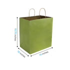 Reliabag Paper Bags - Twist Handles - 14" W x 10" D x 15.75" H - Lime - 50 Pack-Re-enforced Twisted Twine Handles