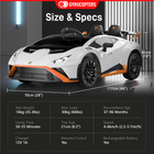 Gyrocopters Lamborghini Licensed Ride on Car for Kids - 12V Dual Motor - Car with Music, Remote Control - White-9