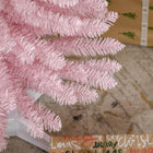 HOMCOM 5' Pencil Artificial Christmas Tree with Realistic Branches - Pink-Material: Plastic 