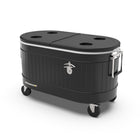 Permasteel 80 qt Rolling Cooler - Black-Spacious 80-quart capacity provides generous storage for 95 to 106 12-oz cans (depending on how you pack your ice)